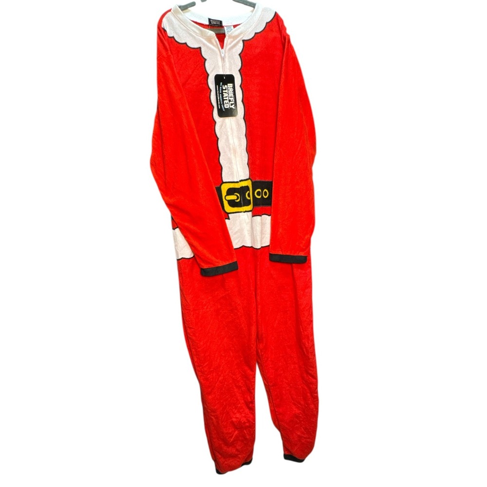 Briefly Stated Men's Santa Claus Red Velvet‎ Union Suit NWT With Minor Flaw S–M